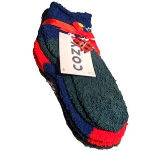 COZY HUB Ladies 3 Pack Colorful Holiday Christmas Fuzzy Soft Plush Crew Socks